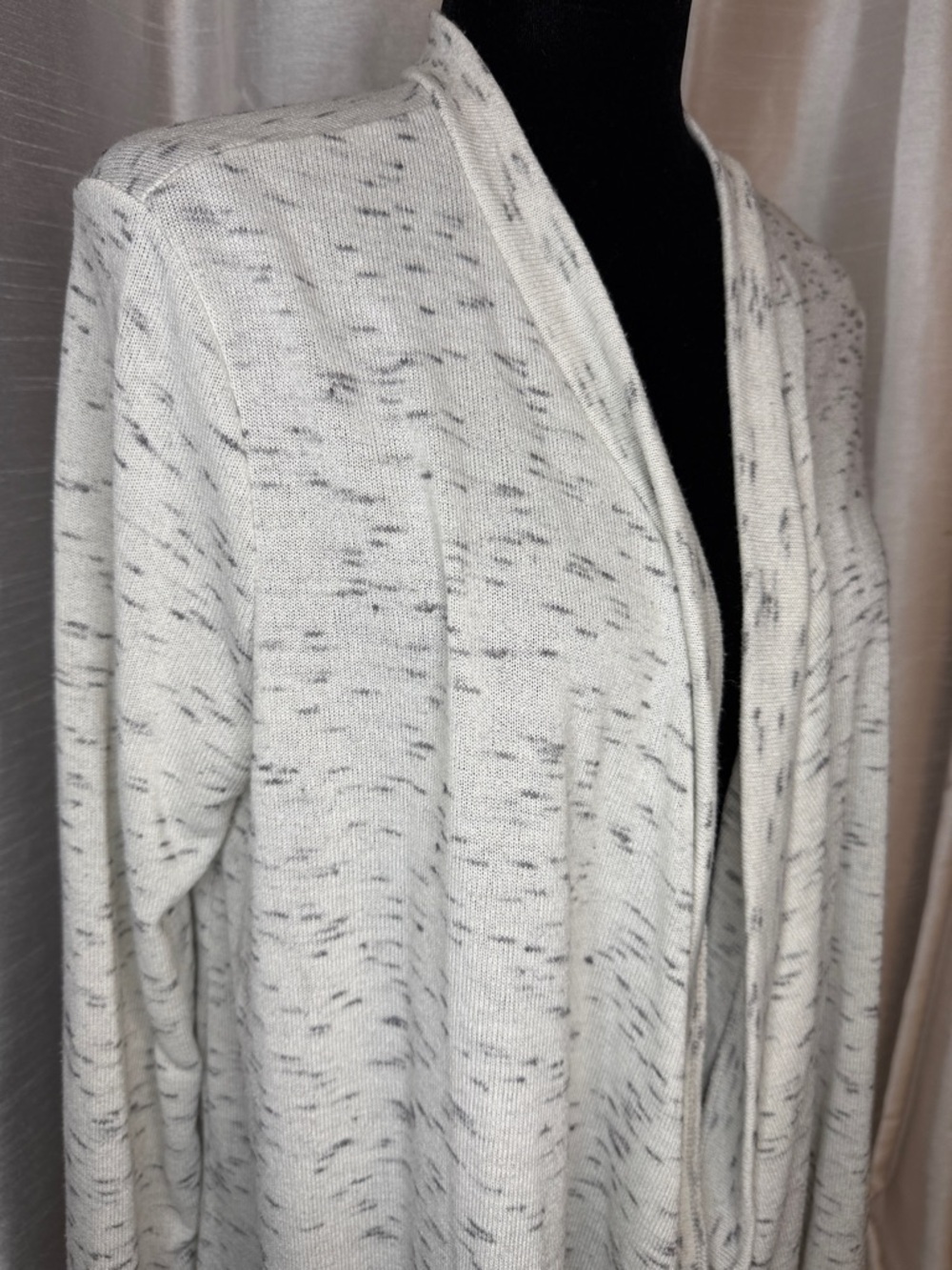 Acemi Open Cardigan Duster High Low Waterfall Gray Womens L Office Career Casual